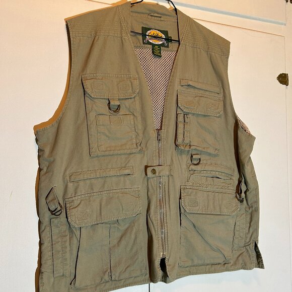 Gilet de chasse Percussion Tradition brodé Logo - Kaki clair - Taille 2XL - Bonnes affaires